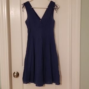 Anthropologie Maeve blue dress with pockets size 6